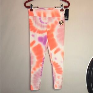 CONVERSE Kids Tie-Dye Leggings - Pink, Orange, and Purple